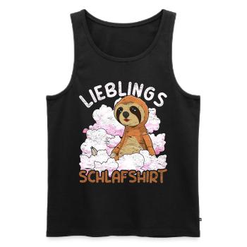 Nachteule Faultier Geschenk Lieblings Schlafshirt - Männer Premium Bio Tank Top - Schwarz - Vorne - Michal (187cm)