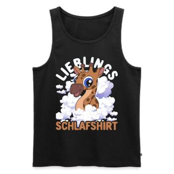 Lieblings Schlafshirt Tier Pyjama Geschenk Giraffe - Männer Premium Bio Tank Top - Schwarz - Vorne - Michal (187cm)