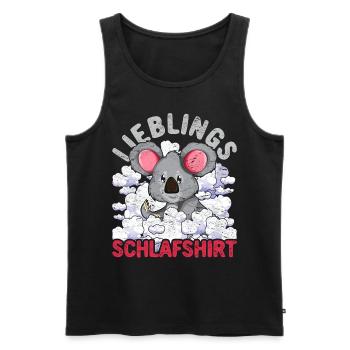 Nachteule Koala Geschenk Lieblings Schlafshirt - Männer Premium Bio Tank Top - Schwarz - Vorne - Michal (187cm)