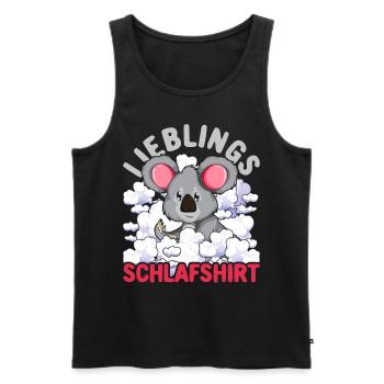 Lieblings Schlafshirt Tier Pyjama Geschenk Koala - Männer Premium Bio Tank Top - Schwarz - Vorne - Michal (187cm)