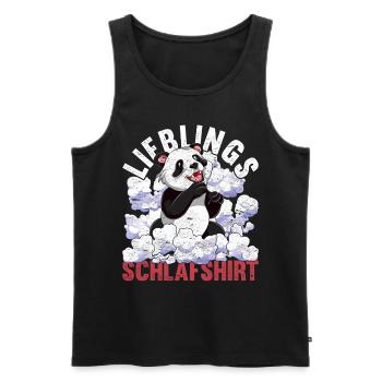 Nachteule Panda Geschenk Lieblings Schlafshirt - Männer Premium Bio Tank Top - Schwarz - Vorne - Michal (187cm)