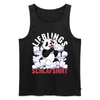 Lieblings Schlafshirt Tier Pyjama Geschenk Panda - Männer Premium Bio Tank Top - Schwarz - Vorne - Michal (187cm)