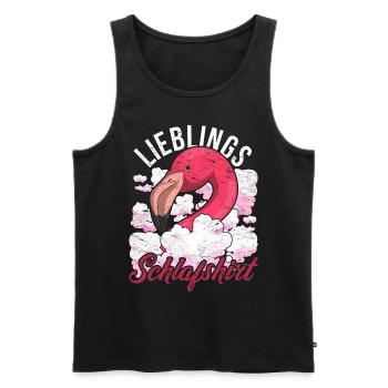 Nachteule Flamingo Geschenk Lieblings Schlafshirt - Männer Premium Bio Tank Top - Schwarz - Vorne - Michal (187cm)