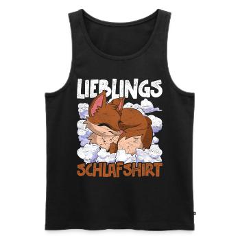 Nachteule Fuchs Geschenk Lieblings Schlafshirt - Männer Premium Bio Tank Top - Schwarz - Vorne - Michal (187cm)