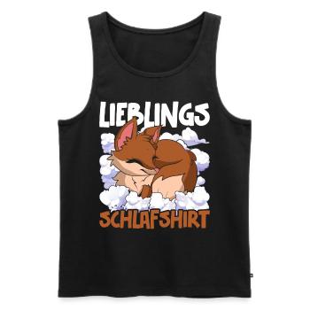 Lieblings Schlafshirt Tier Pyjama Geschenk Fuchs - Männer Premium Bio Tank Top - Schwarz - Vorne - Michal (187cm)