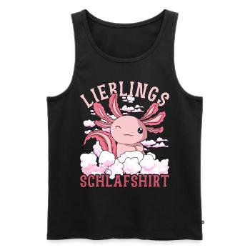Lieblings Schlafshirt Tier Pyjama Geschenk Axolotl - Männer Premium Bio Tank Top - Schwarz - Vorne - Michal (187cm)