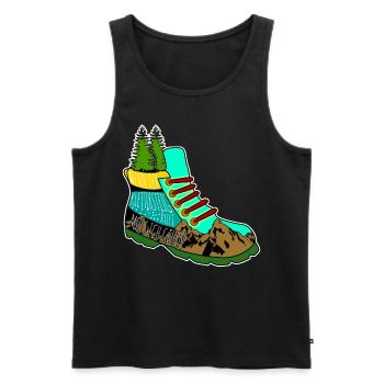 Klettersteig Bergwandern Berg Wandern - Männer Premium Bio Tank Top - Schwarz - Vorne - AI Model Male 178 light (178cm)