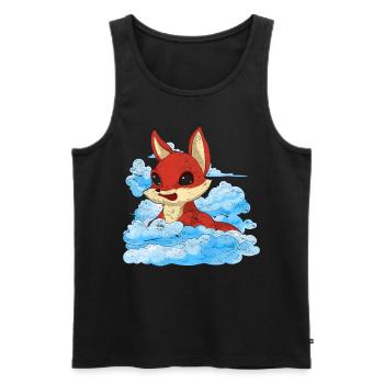 Forest Animal Nature Forest Dweller Gift Clouds Fox - Men's Premium Organic Tank Top - black - Front - AI Model Male 178 light (178cm)
