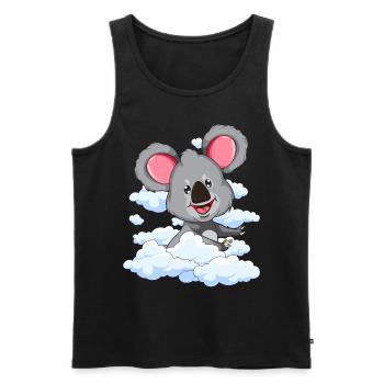 Animal Lover Australia Animal Gift Cloud Koala - Men's Premium Organic Tank Top - black - Front - Michal (187cm)
