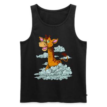 Africa Zoo Animal Lover Gift Cloud Giraffe - Men's Premium Organic Tank Top - black - Front - Michal (187cm)