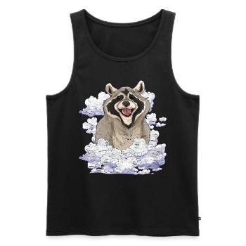 Trash Panda Forest Animal Gift Clouds Raccoon - Men's Premium Organic Tank Top - black - Front - AI Model Male 178 light (178cm)