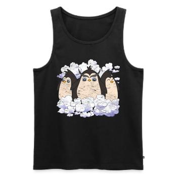 Antarctica Animal Zoo Bird Gift Clouds Penguin - Men's Premium Organic Tank Top - black - Front - Michal (187cm)