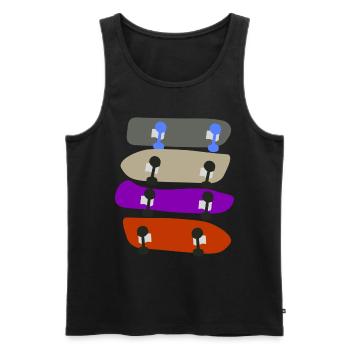 Longboard Skateboard Longboarder - Männer Premium Bio Tank Top - Schwarz - Vorne - AI Model Male 178 light (178cm)