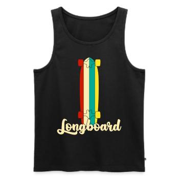Longboard Longboarding Retro Longboarder - Männer Premium Bio Tank Top - Schwarz - Vorne - AI Model Male 178 light (178cm)