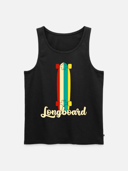 Longboard Longboarding Retro Longboarder - Männer Premium Bio Tank Top - Schwarz