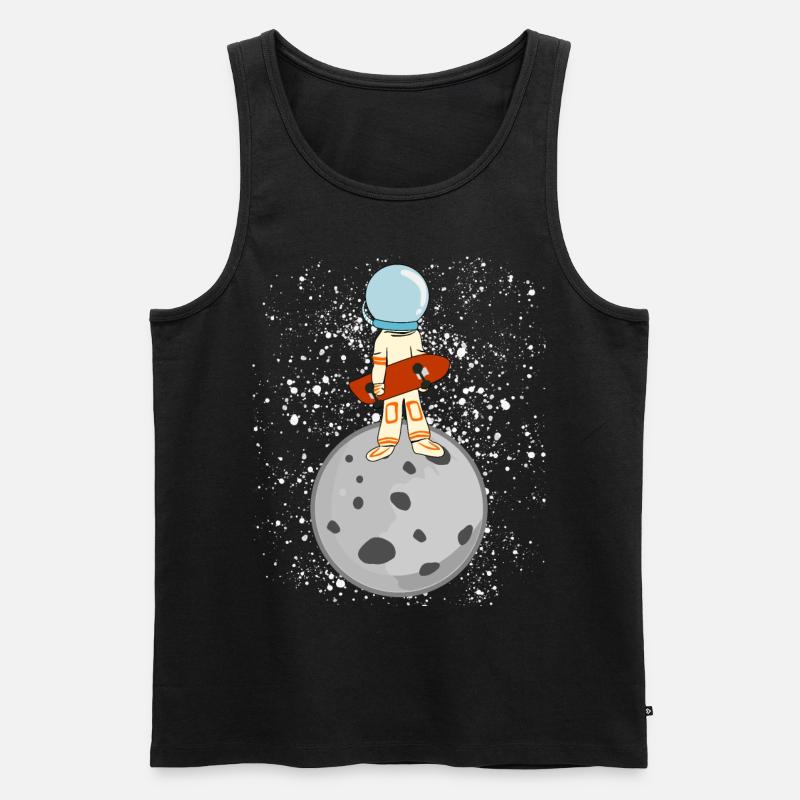 Longboarder Moon Astronaut Longboard - Débardeur bio Premium Homme - noir