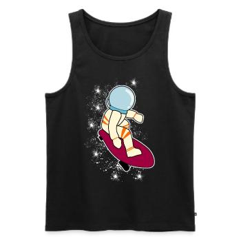 Longboarder Astronaut Longboard - Männer Premium Bio Tank Top - Schwarz - Vorne - AI Model Male 178 light (178cm)