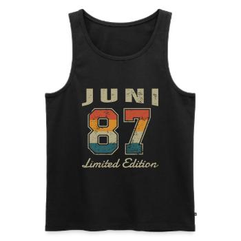 Geburtstag: Juni 1987 - Limited Edition Retro - Männer Premium Bio Tank Top - Schwarz - Vorne - Michal (187cm)
