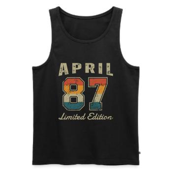 Geburtstag: April 1987 - Limited Edition Retro - Männer Premium Bio Tank Top - Schwarz - Vorne - Michal (187cm)