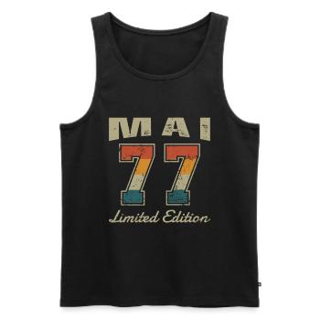 Geburtstag: Mai 1977 - Limited Edition Retro - Männer Premium Bio Tank Top - Schwarz - Vorne - Michal (187cm)