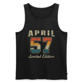 Geburtstag: April 1957 - Limited Edition Retro - Männer Premium Bio Tank Top - Schwarz - Vorne - Michal (187cm)