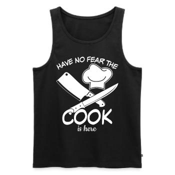 Chef cuisinier Chef de cuisine - Débardeur bio Premium Homme - noir - Devant - AI Model Male 178 light (178cm)