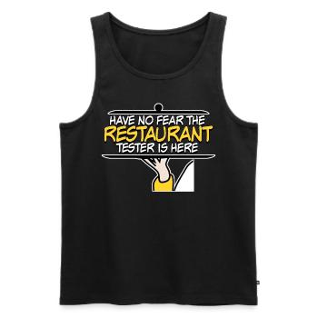 Restaurant Restauranttester Essen - Men's Premium Organic Tank Top - black - Front - AI Model Male 178 light (178cm)