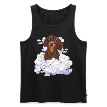 Dog Lover Dogs Gift Clouds Dachshund - Men's Premium Organic Tank Top - black - Front - Michal (187cm)