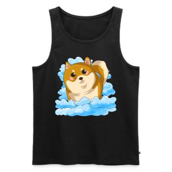 Dog Lover Kawaii Dogs Gift Clouds Shiba Inu - Men's Premium Organic Tank Top - black - Front - Michal (187cm)