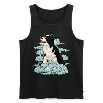 Dog Lover Dogs Gift Clouds Border Collie - Men's Premium Organic Tank Top - black - Front - Michal (187cm)