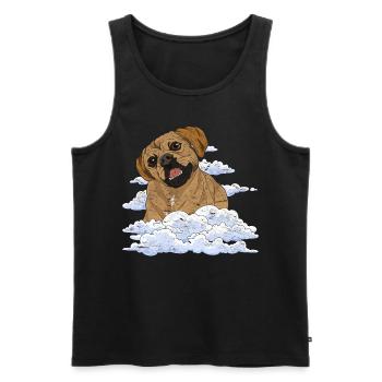 Dog Lover Clouds Dogs Gift Puggle - Men's Premium Organic Tank Top - black - Front - Michal (187cm)
