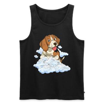 Dog Lover Clouds Dogs Gift Beagle - Men's Premium Organic Tank Top - black - Front - Michal (187cm)