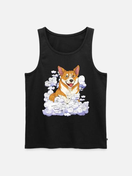 Hund elsker hund kæledyr gave Cloud Corgi - Herre Premium økologisk tanktop - sort