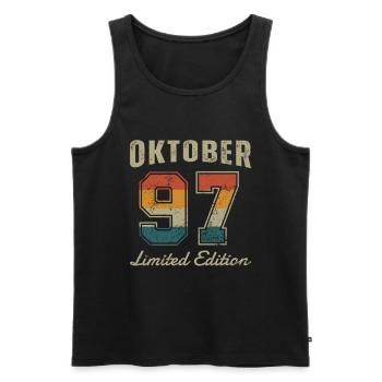 Geburtstag: Oktober 1997 - Limited Edition Retro - Männer Premium Bio Tank Top - Schwarz - Vorne - Michal (187cm)