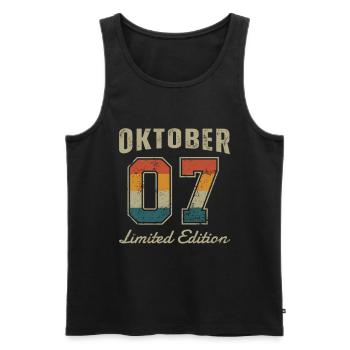 Geburtstag: Oktober 2007 - Limited Edition Retro - Männer Premium Bio Tank Top - Schwarz - Vorne - Michal (187cm)