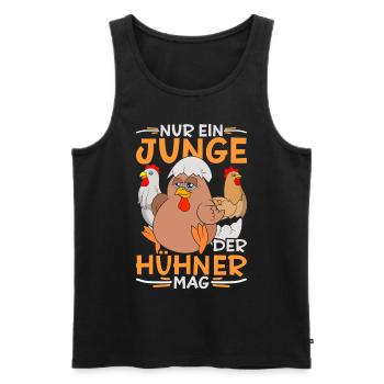 Bauernhof Tier Landwirt Bauer Jungen Geschenk Huhn - Männer Premium Bio Tank Top - Schwarz - Vorne - Michal (187cm)