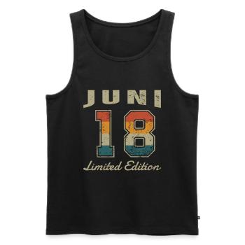 Geburtstag: Juni 2018 - Limited Edition Retro - Männer Premium Bio Tank Top - Schwarz - Vorne - Michal (187cm)