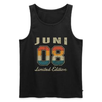 Geburtstag: Juni 2008 - Limited Edition Retro - Männer Premium Bio Tank Top - Schwarz - Vorne - AI Model Male 178 light (178cm)