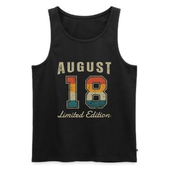 Geburtstag: August 2018 - Limited Edition Retro - Männer Premium Bio Tank Top - Schwarz - Vorne - Michal (187cm)