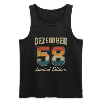 Geburtstag: Dezember 1958 - Limited Edition Retro - Männer Premium Bio Tank Top - Schwarz - Vorne - Michal (187cm)