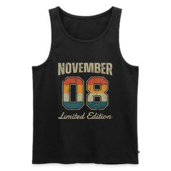 Geburtstag: November 2008 - Limited Edition Retro - Männer Premium Bio Tank Top - Schwarz - Vorne - AI Model Male 178 light (178cm)