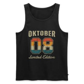 Geburtstag: Oktober 2008 - Limited Edition Retro - Männer Premium Bio Tank Top - Schwarz - Vorne - AI Model Male 178 light (178cm)