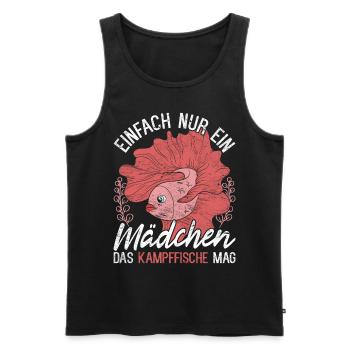 Einfach nur ein Mädchen das Kampffische mag - Männer Premium Bio Tank Top - Schwarz - Vorne - AI Model Male 178 light (178cm)