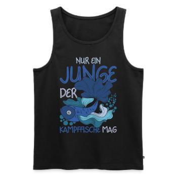 Meerestier Jungen Geschenk Siamesischer Kampffisch - Männer Premium Bio Tank Top - Schwarz - Vorne - Michal (187cm)