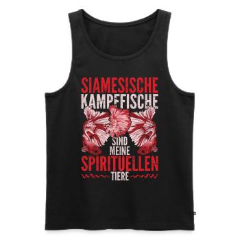 Lustiges Kampffische sind meine spirituellen Tiere - Männer Premium Bio Tank Top - Schwarz - Vorne - AI Model Male 178 light (178cm)