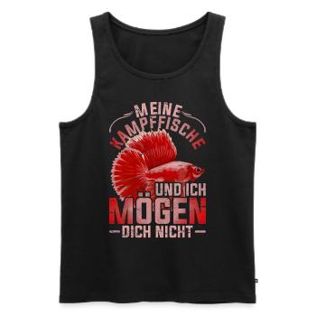 Meine Kampffische und ich mögen dich nicht Tier - Männer Premium Bio Tank Top - Schwarz - Vorne - AI Model Male 178 light (178cm)