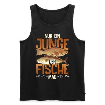 Fischzucht Angler Jungen Fischer Geschenk Fisch - Männer Premium Bio Tank Top - Schwarz - Vorne - AI Model Male 178 light (178cm)