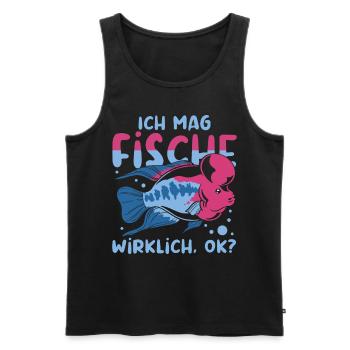 Fischen Angler Fischzucht Geschenk Lustiges Fisch - Männer Premium Bio Tank Top - Schwarz - Vorne - AI Model Male 178 light (178cm)