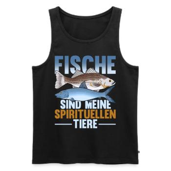 Tierliebhaber Fischzucht Angler Geschenk Fisch - Männer Premium Bio Tank Top - Schwarz - Vorne - AI Model Male 178 light (178cm)