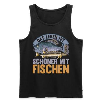 Fischzüchter Angler Fische Lustiges Geschenk Fisch - Männer Premium Bio Tank Top - Schwarz - Vorne - AI Model Male 178 light (178cm)